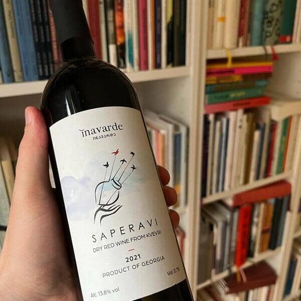 Photo of one of Inavarde's Saperavi bottles sent by our customer Sasha